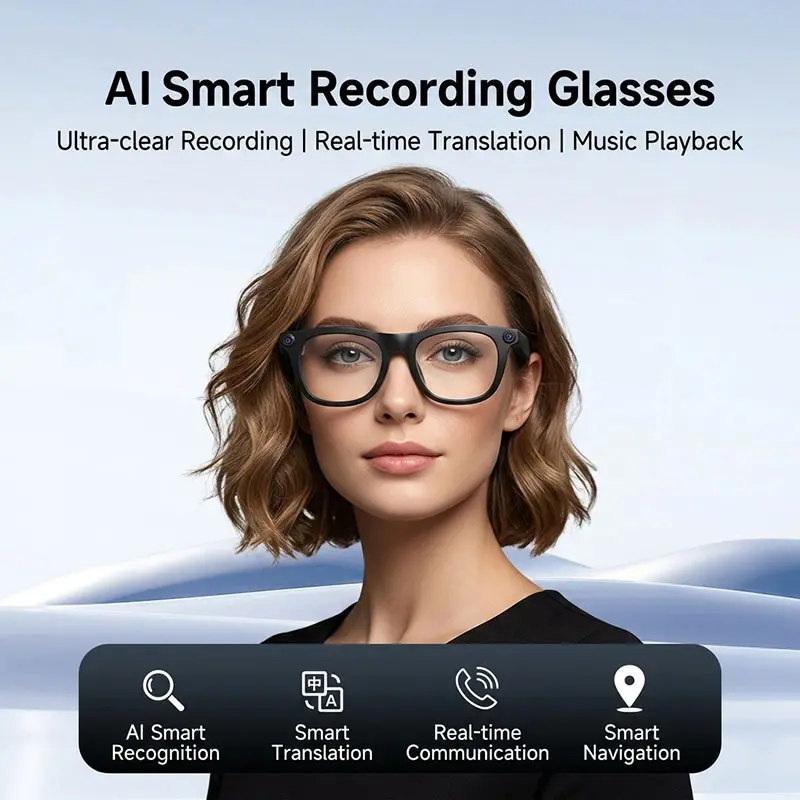 AI Recording Smart Glasses audio video recording