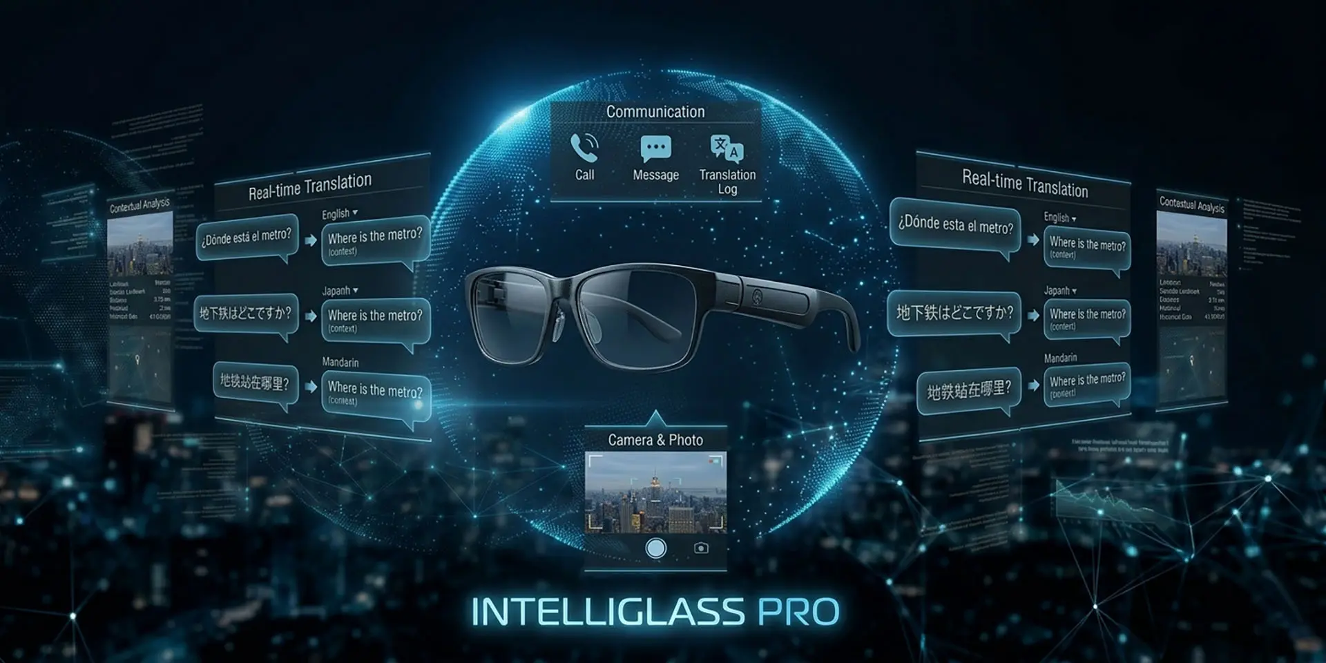 AI Smart Wearable Glass front view